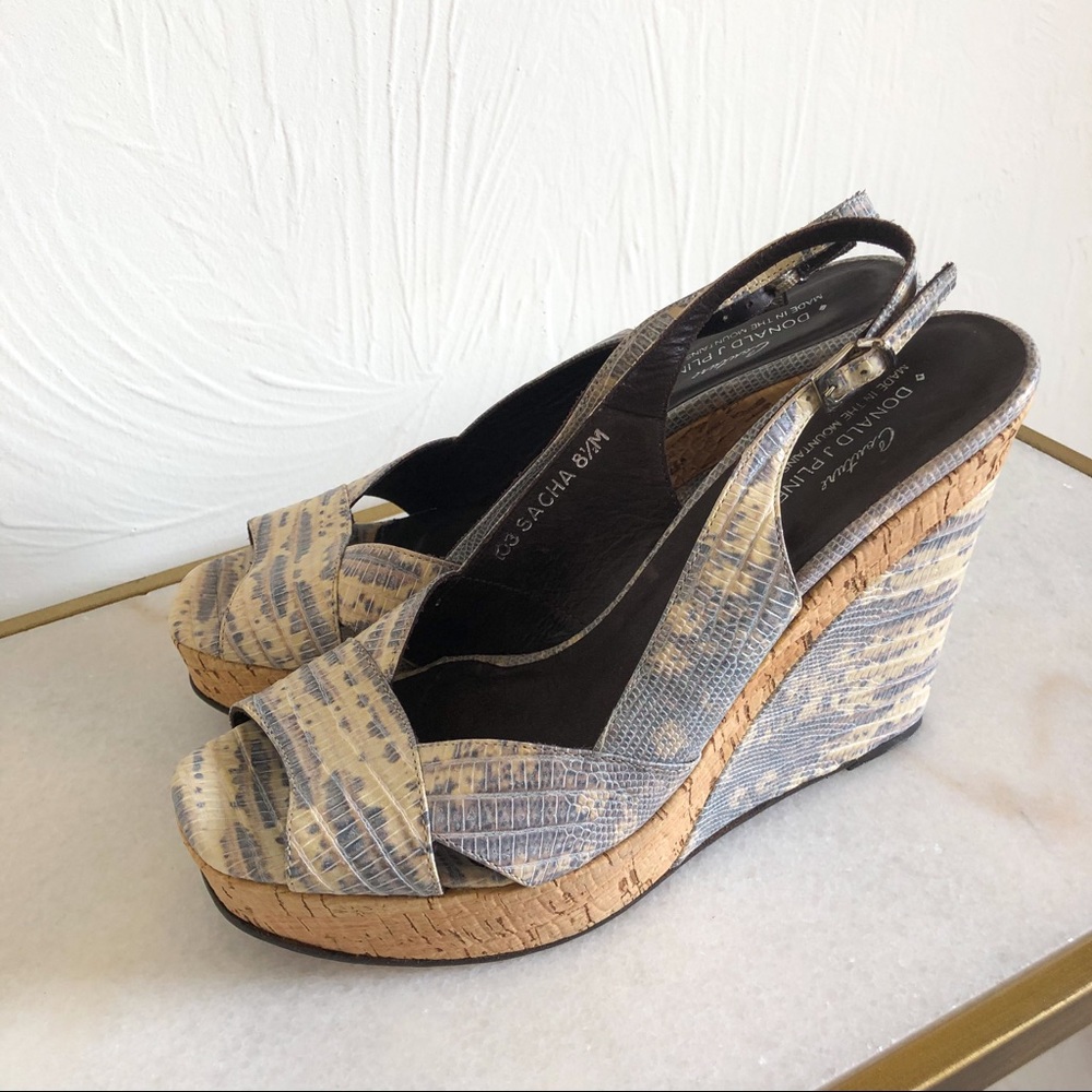 Donald J. Pliner Snake Skin Wedges